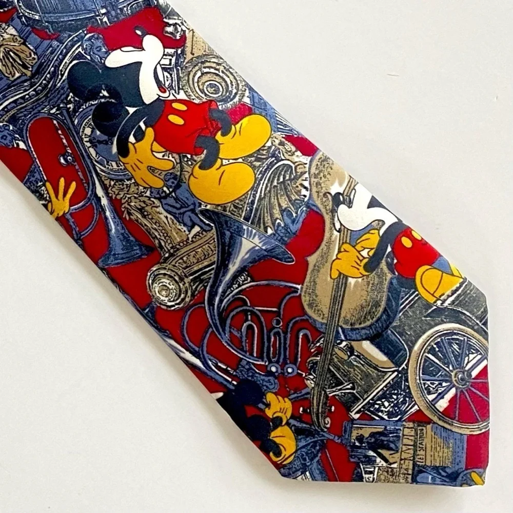Vintage Disney Mickey Unlimited Men's Neck Tie Made In Italy Mickey Mouse - Picture 1 of 11